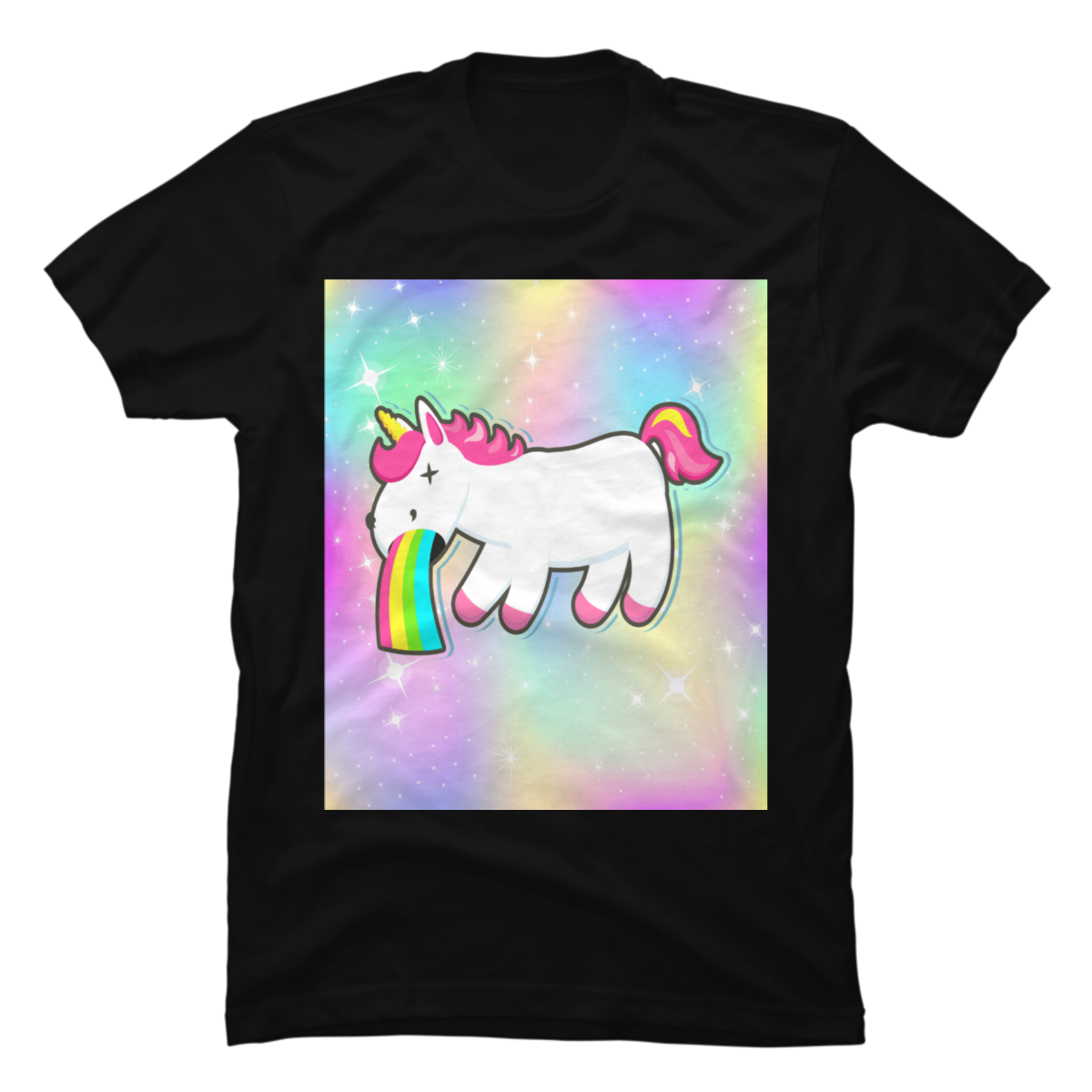 unicorn throwing up rainbow shirt